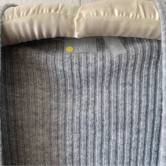 ZELLA HEATHER GRAY RIBBED WRAP SWEATER SIZE SMALL - Picture 4 of 16